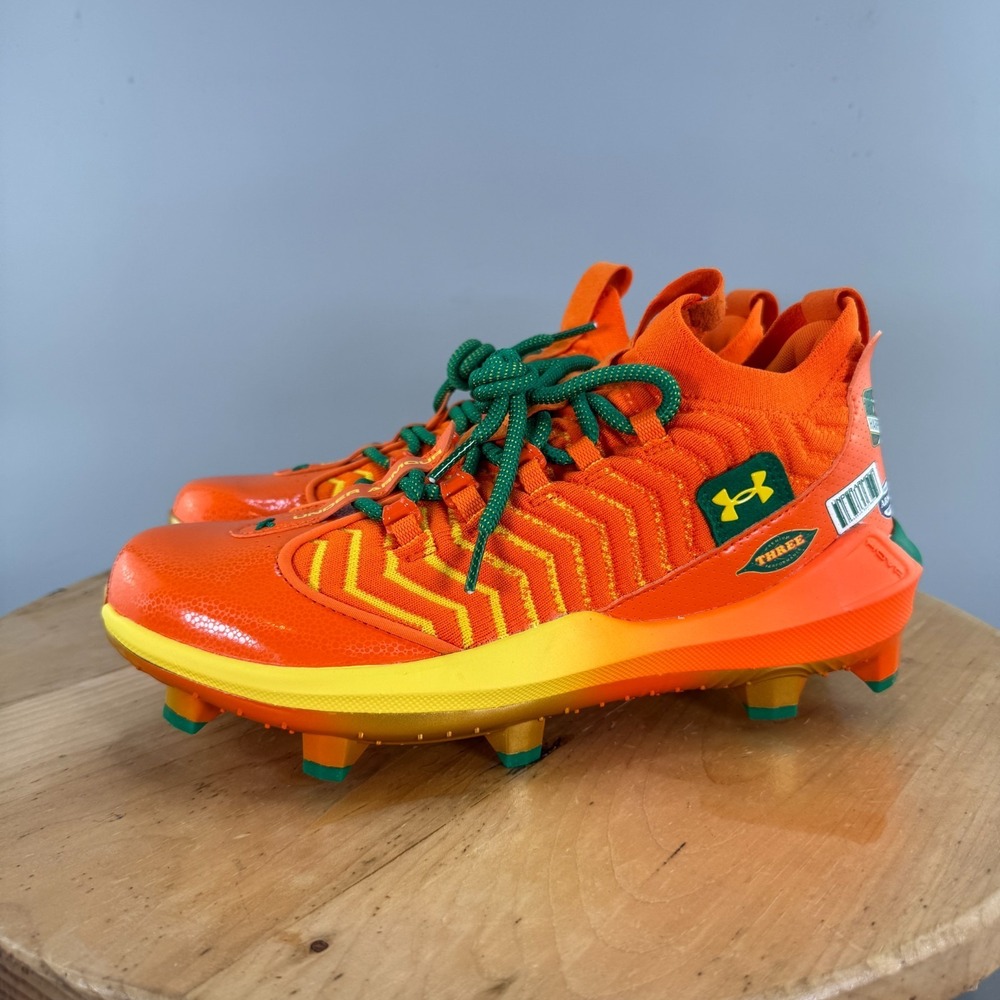 Under Armour Harper Pro TPU Mens Size 11 Baseball Cleats 'Juice Pack' Orange - Picture 3 of 9